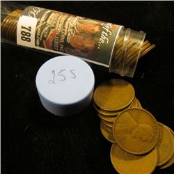 1925 S Solid-date Roll of Lincoln Cents (over 50 pcs.) Grades up to Fine.