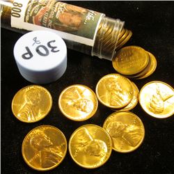 1930 P Original BU Roll of U.S. Lincoln Cents in a plastic tube.