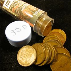 1930 D Solid-date Roll of Lincoln Cents (more than 50 pcs.) Grades up to EF.