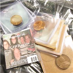 1957 D Lincoln Cent Upper Half of Five filled Mint error, AU; 1958 D Lincoln Cent Mint Error, Filled