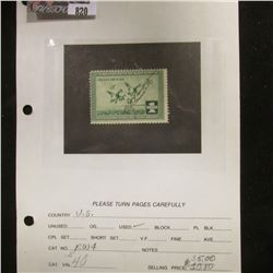 RW4 1937 Signed  U.S. Department of Agriculture Migratory Bird Stamps.