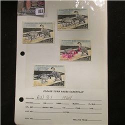 (4) RW31 1964 U.S. Department of Agriculture Migratory Bird Stamps, Fine, signed.