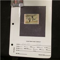 RW39 1972 U.S. Department of Agriculture Migratory Bird Stamp, Fine, signed by D.L. Hampshire, whom 