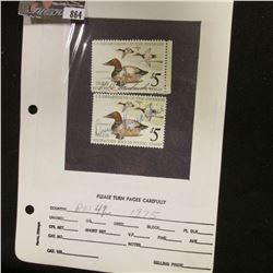 (2) RW42 1975 U.S. Department of Agriculture Migratory Bird Stamps, Fine, signed.