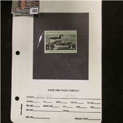 RW43 1976 U.S. Department of Agriculture Migratory Bird Stamp, Fine, signed by D.L. Hampshire, whom 