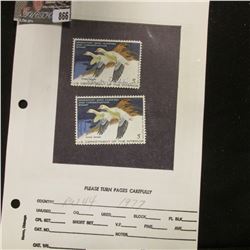 (2) RW44 1977 U.S. Department of Agriculture Migratory Bird Stamp, Fine, signed.