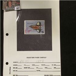 RW45 1978 U.S. Department of Agriculture Migratory Bird Stamp, Fine, signed.