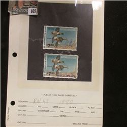 (2) RW47 1980 U.S. Department of Agriculture Migratory Bird Stamps, Fine, signed.