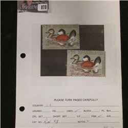 (2) RW48 1981 U.S. Department of Agriculture Migratory Bird Stamps, Fine, signed.