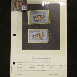 (2) RW51 1984 U.S. Department of Agriculture Migratory Bird Stamps, Fine, signed.