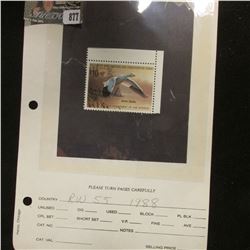 RW55 1988 U.S. Department of Agriculture Migratory Bird Stamp, Fine, signed by D.L. Hampshire, whom 