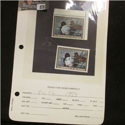 Pair RW56 1989 U.S. Department of Agriculture Migratory Bird Stamps, Fine, signed.