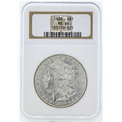 1888 $1 Morgan Silver Dollar Coin NGC MS64
