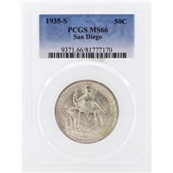 1935-S San Diego Commemorative Half Dollar Coin PCGS MS66