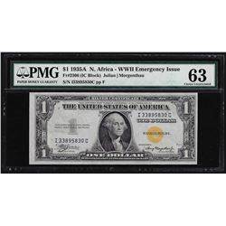 1935A $1 North Africa WWII Emergency Silver Certificate Note PMG CU63