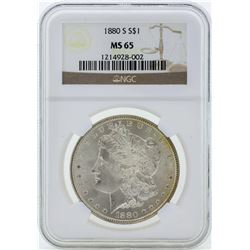 1880-S $1 Morgan Silver Dollar Coin NGC MS65