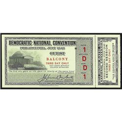 July 1948 Democratic National Convention Philadelphia Ticket