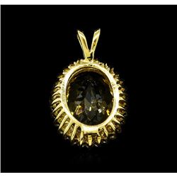 14KT Yellow Gold Imperial Topaz and Diamond Pendant