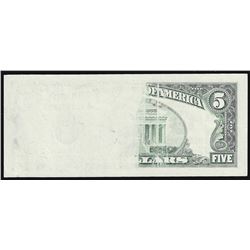 1995 $5 Federal Reserve Note Insufficient Inking ERROR