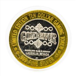 .999 Silver Gold River Gambling Hall and Resort $10 Casino Gaming Token Limited