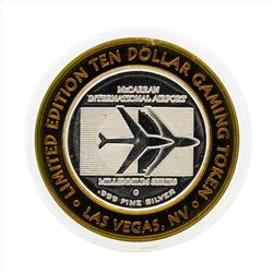 .999 Silver McCarran International Airport $10 Casino Gaming Token Limited Editi