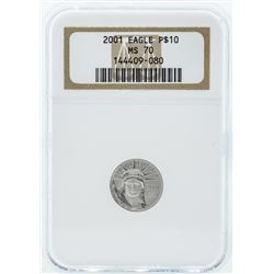 2001 $10 American Platinum Eagle Coin NGC MS70