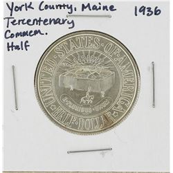 1936 York County, Maine Tercentenary Commemorative Half Dollar Coin