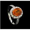 Image 4 : 14KT White Gold 3.50ct Mandarin Spessartite and Diamond Ring