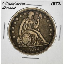 1872 $1 Liberty Seated Dollar Silver Coin