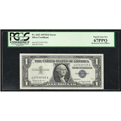 1957B $1 FRN Note ERROR Mismatching Serial Numbers PCGS Superb Gem New 67PPQ