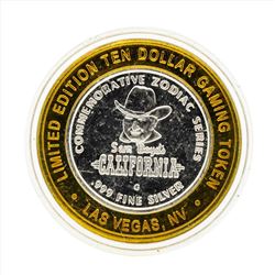 .999 Silver Sam Boyds California $10 Casino Gaming Token Limited Edition