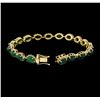 Image 4 : 14KT Yellow Gold 18.69ctw Emerald and Diamond Bracelet