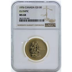 1976 Canada $100 Olympic Gold Coin NGC MS68