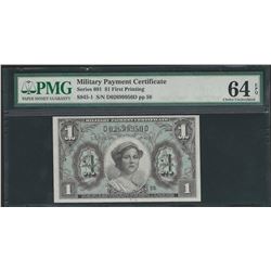 Military Payment Certificate $1 Series 691 PMG Choice Uncirculated 64EPQ