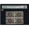 Image 1 : Block of (4) 1863 Five Cent Second Issue Fractional Note PMG Very Fine 25