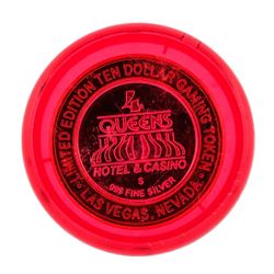.999 Silver Four Queens Hotel and Casino Las Vegas $10 Casino Gaming Token Limit