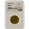 Image 1 : 1910-S $10 Indian Head Eagle Gold Coin NGC AU55