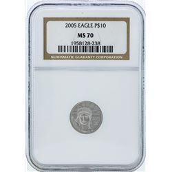 2005 $10 American Platinum Eagle Coin NGC MS70