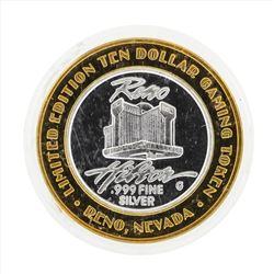 .999 Silver Reno Hilton $10 Casino Gaming Token Limited Edition