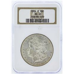 1884-O $1 Morgan Silver Dollar Coin NGC MS65