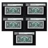 Image 2 : Lot of (5) Consecutive $1 Bank of Canada Note PMG 65/66EPQ