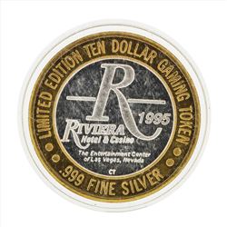 .999 Silver Riviera Hotel and Casino $10 Casino Gaming Token Limited Edition