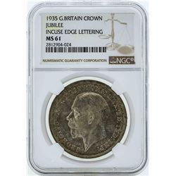 1935 Great Britain Crown Jubilee Coin NGC MS61