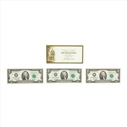 Lot of (3) Monetary Exchange 2003 $2 Federal Reserve Notes