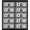 Image 1 : Lot of (10) Consecutive 1928 $1 Funnyback Silver Certificate Notes CU
