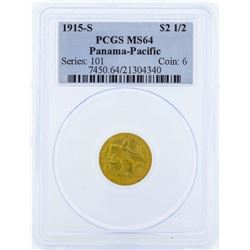 1915-S $2 1/2 Panama-Pacific Commemorative Gold Coin PCGS MS64