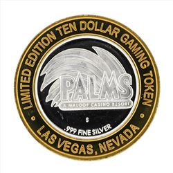 .999 Silver Palms A Maloof Casino Resort $10 Casino Gaming Token Limited Edition