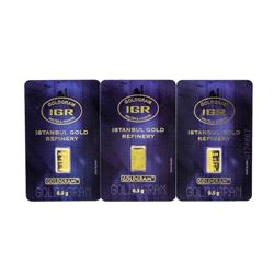 Set of (3) 0.5 Gram Istanbul Gold Refinery Cards