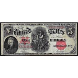 1907 $5 Legal Tender Woodchopper Note