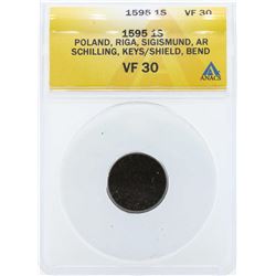 1595 Poland Schilling Keys & Shield ANACS VF30